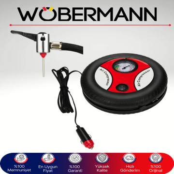 Wöbermann 12V Çift Silindirli Otomatik Hava Kompresörü Pompa | 260 PSI Taşınabilir Araç Lastik Şişirici