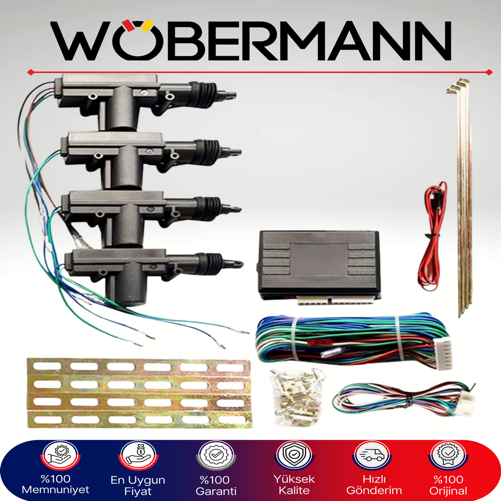 Wöbermann Merkezi Kilit Sistemi 4 Kapı | Uzaktan Kumandalı, Sessiz Motor, Evrensel Uyum