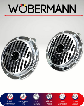 Wöbermann Nikelajlı 12V Korna Seti (2'li) – Yüksek Ses Performansı ve Supertone