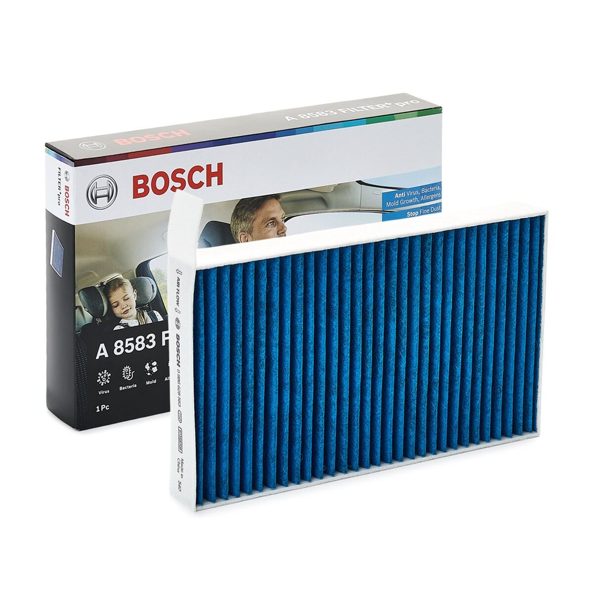 Bosch Tesla Model 3 Model Y Aktif Karbon +Pro Klima Polen Filtresi 0 986 628 583 0986628583 A8583