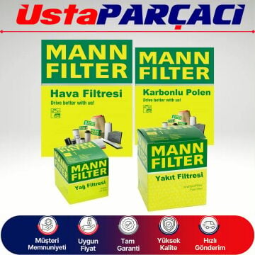 Mann-Filter Peugeot 308 1.6 Thp Benzinli Filtre Bakım Seti 2008-2012 Hava+Yağ+Yakıt+Karbonlu Polen
