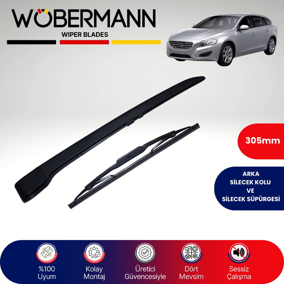 Wöbermann Volvo V60 2010-2015 Arka Silecek Kolu ve Süpürgesi Komple
