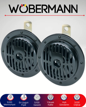 Wöbermann Siyah Kafesli 12V Korna Seti (2'li) – Yüksek Ses Supertone