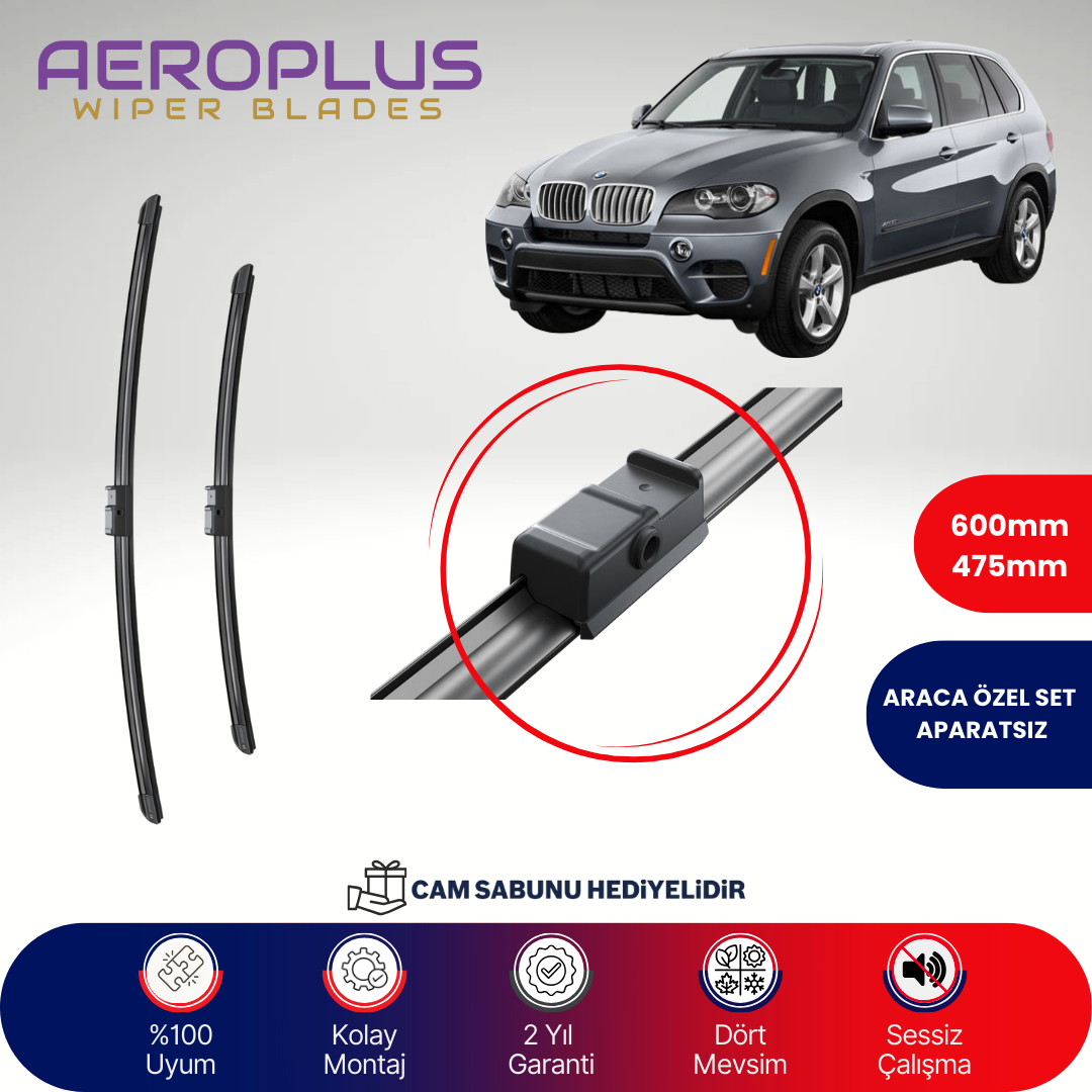 Aeroplus BMW X5 E70 2006-2013 Muz Silecek Takımı