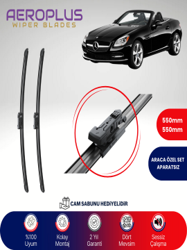 Aeroplus Mercedes SLK Serisi 2004-2015 Muz Silecek Takımı