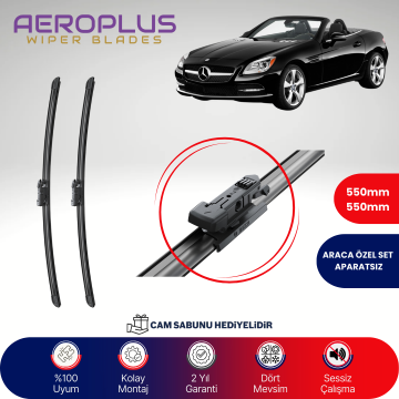 Aeroplus Mercedes SLK Serisi 2004-2015 Muz Silecek Takımı
