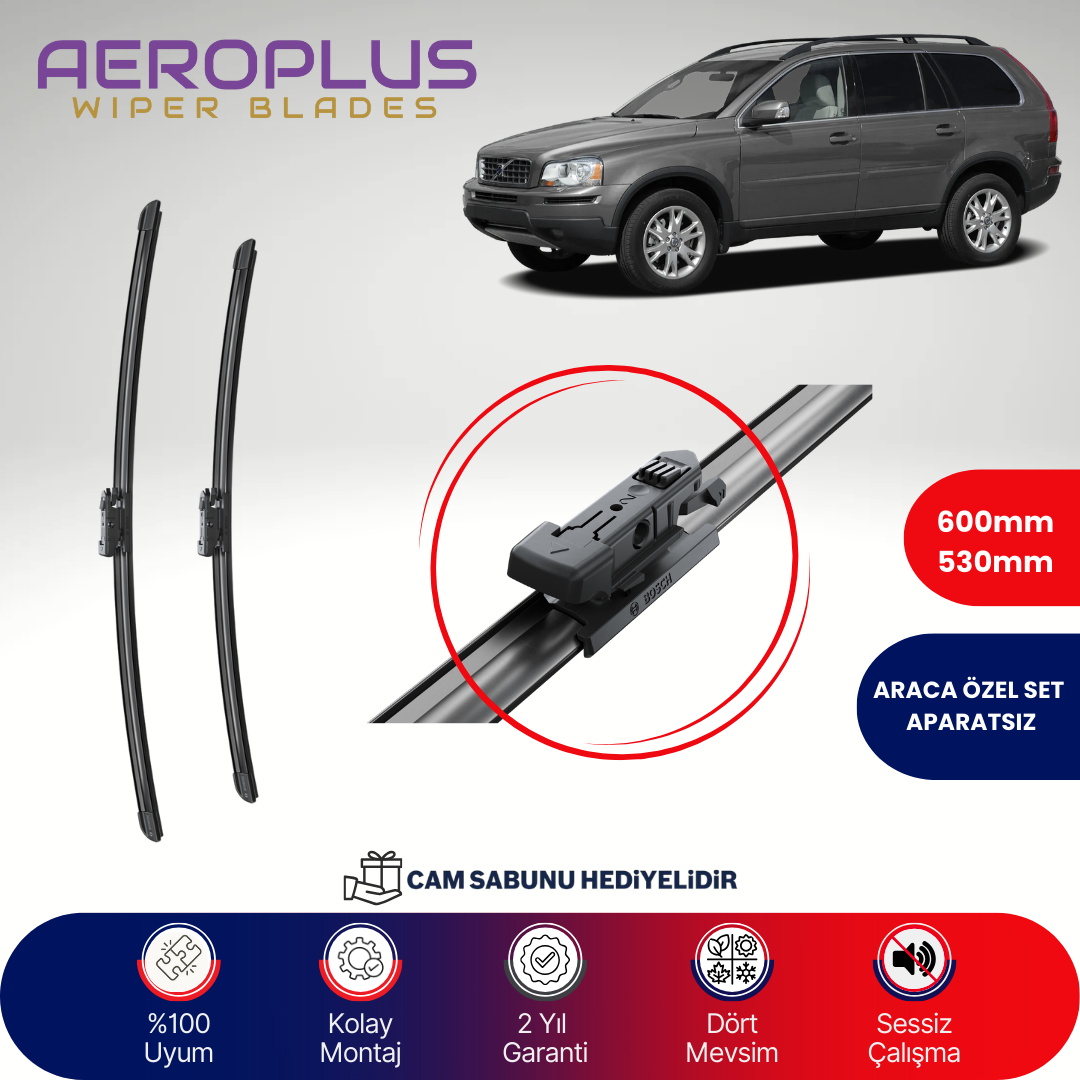 Aeroplus Volvo XC90 2006-2010 Muz Silecek Takımı