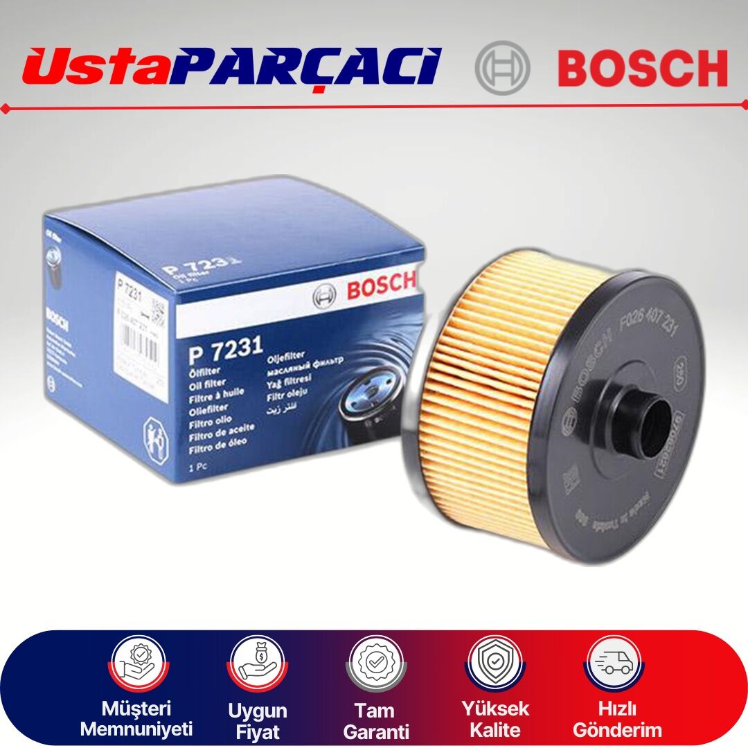 Bosch Nissan Xtrail 1.3 Digt Benzinli Yağ Filtresi 2019-2021 F026407231 P7231 152095084R