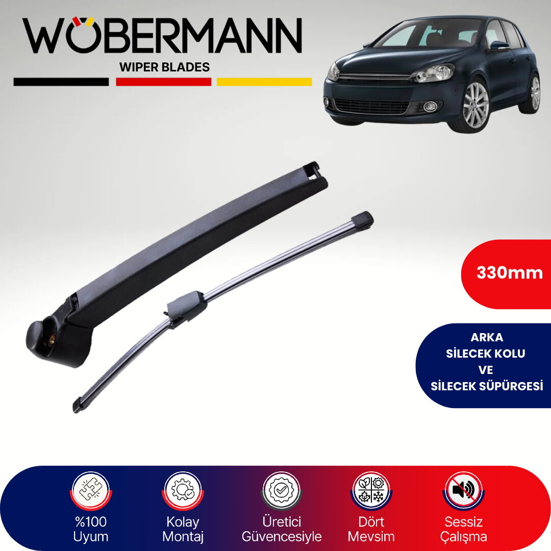 Wöbermann VW Golf 6 2009-2013 Arka Silecek Kolu ve Süpürgesi Komple