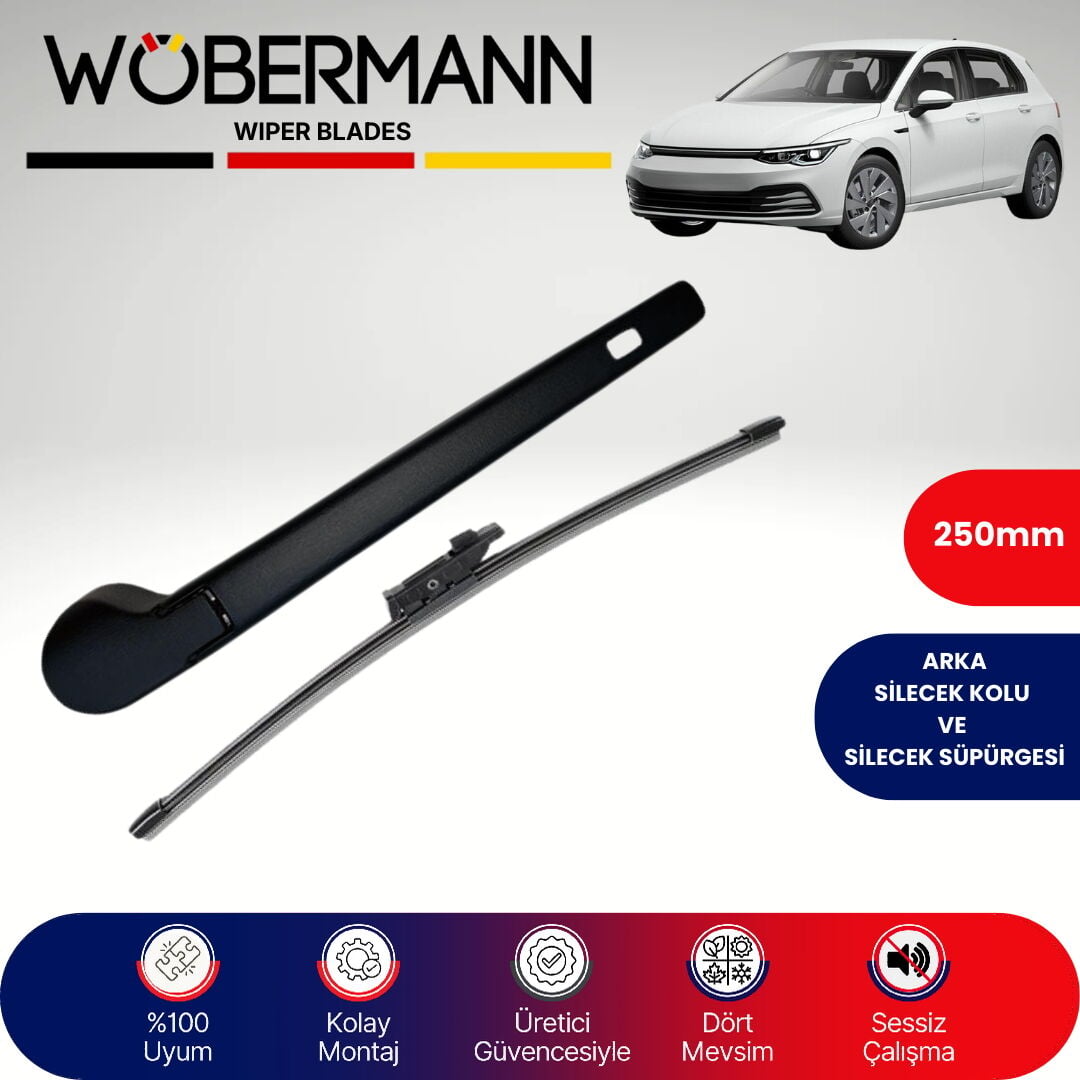 Wöbermann VW Golf Mk8 2019-2024 Arka Silecek Kolu ve Süpürgesi Komple