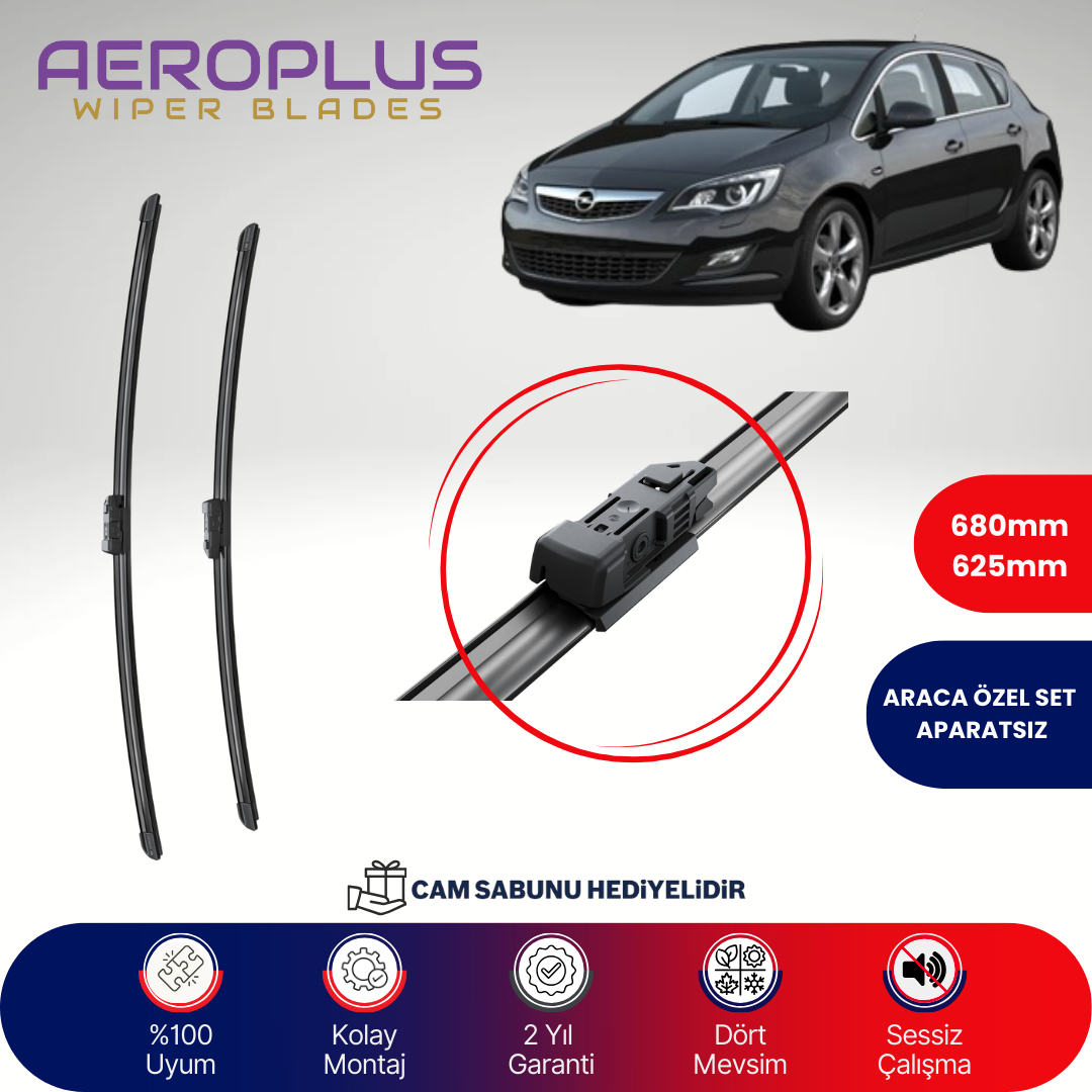 Aeroplus Opel Astra J 2009-2020 Muz Silecek Takımı