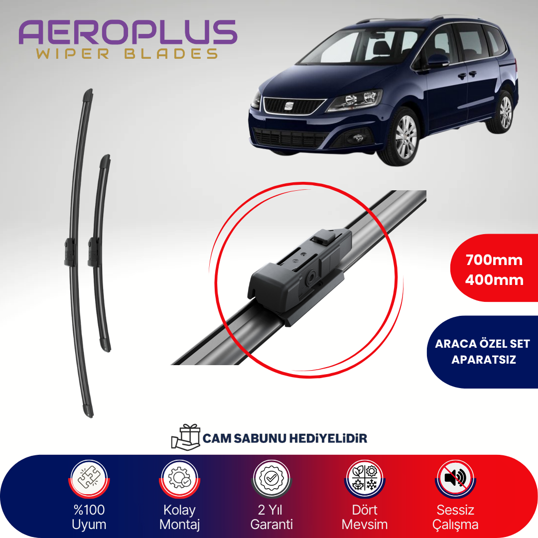 Aeroplus Seat Alhambra 2010-2020 Muz Silecek Takımı