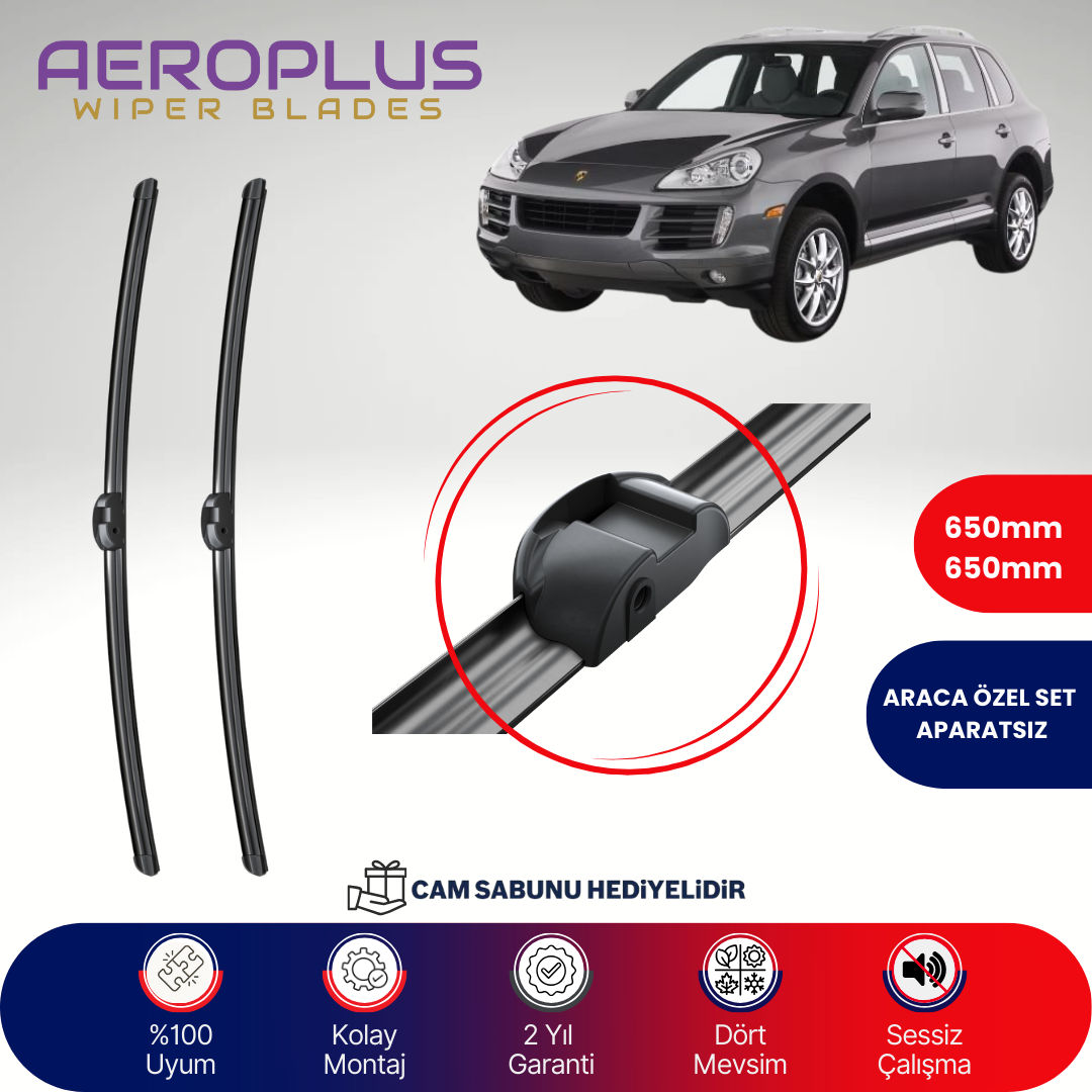 Aeroplus Porsche Cayenne 2007-2017 Muz Silecek Takımı
