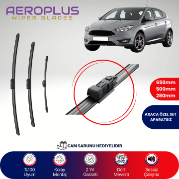 Aeroplus Ford Focus 2018-2025 Ön Arka Muz Silecek Takımı