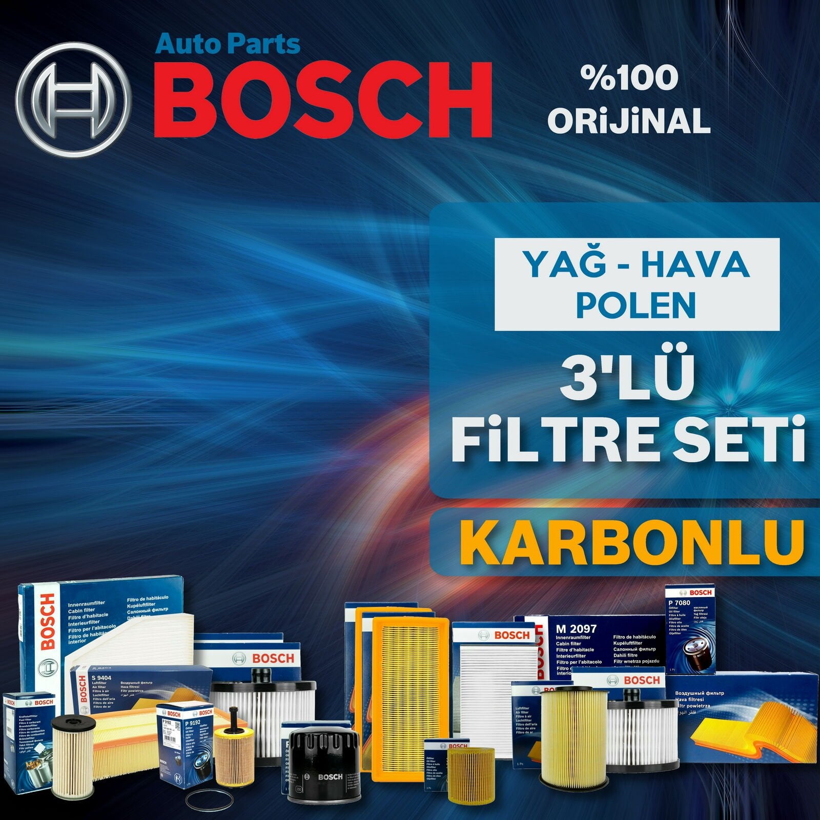 Bosch Toyota Yaris 1.3 16V Filtre Bakım Seti 2006-2009 3KP