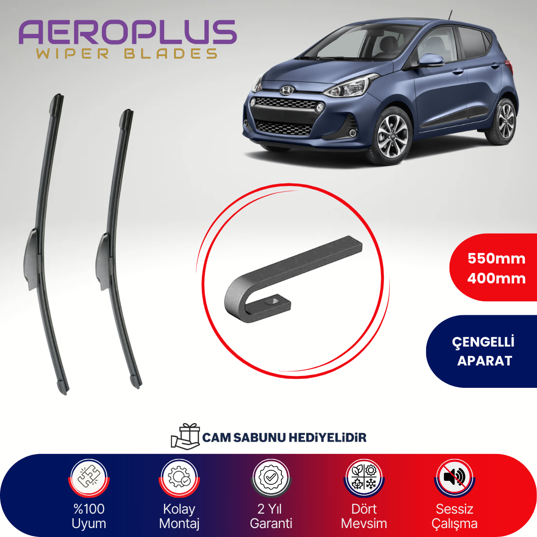 Aeroplus Hyundai i10 2013-2020 Muz Silecek Takımı