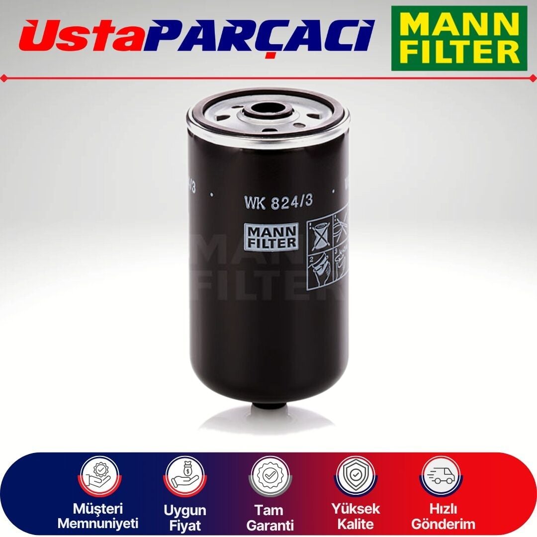 Mann-Filter Hyundai Santa Fe 2.2 Crdi 197HP Dizel Yakıt Filtresi 2010-2011 WK824/3 319222B900
