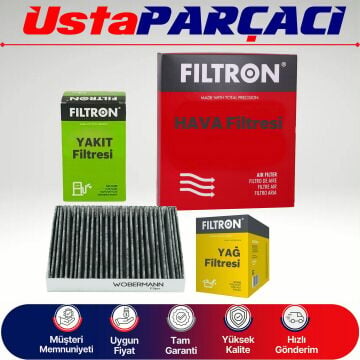Filtron Renault Scenic 1.5 Dizel Filtre Bakım Seti 2009-2016 Hava+Yağ+Yakıt+Karbonlu Polen