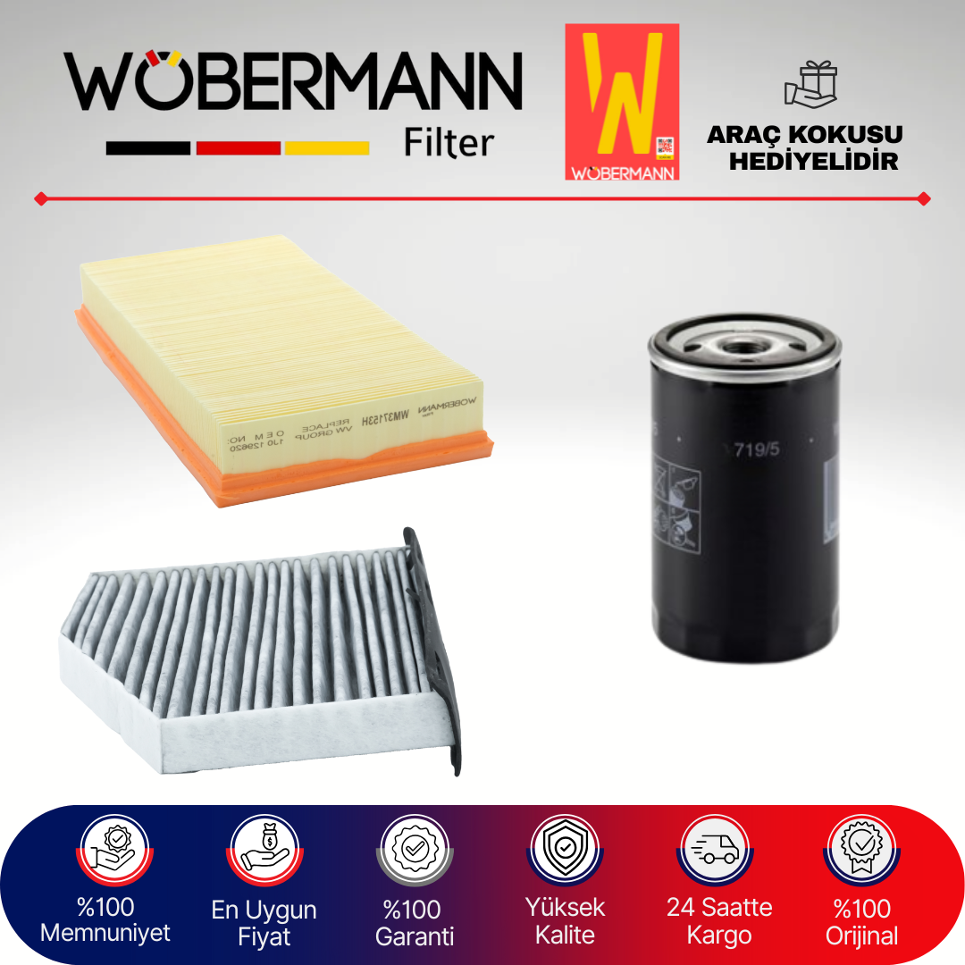 Wöbermann Audi A3 1.6 Benzin Filtre Bakım Seti 1997-2003 3KP AEH-AKL-APF-AVU-BFQ