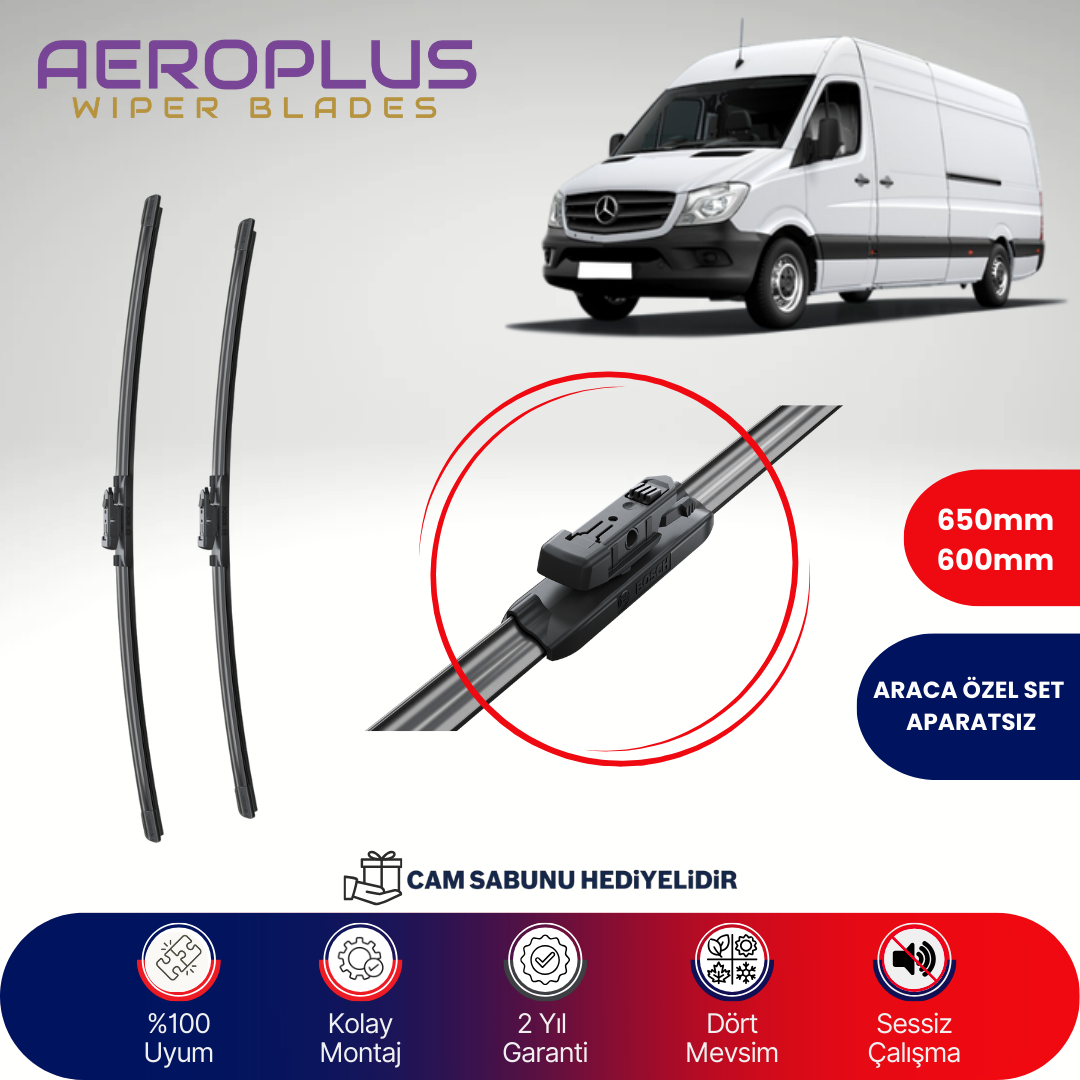 Aeroplus Mercedes Sprinter 2006-2018 Muz Silecek Takımı