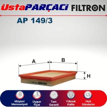 Filtron Seat Toledo 1.6 16V Hava Filtresi 1999-2006 AP149/3 036129620D
