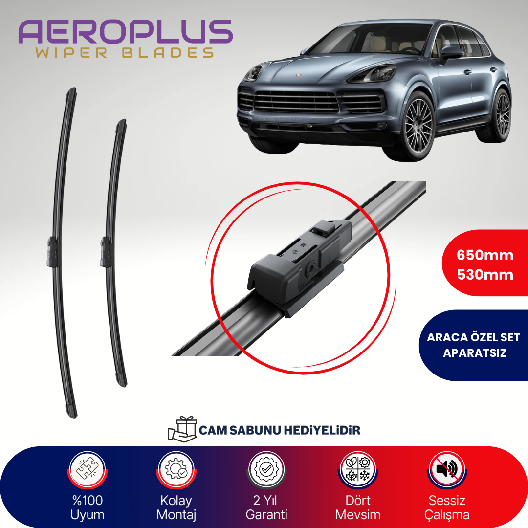 Aeroplus Porsche Cayenne 2017-2023 Muz Silecek Takımı