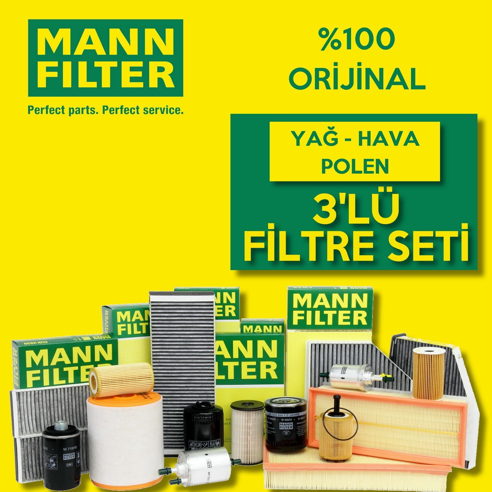 Mann-Filter Renault Megane 4 1.6 Benzinli Filtre Bakım Seti 2016-2022 3NP