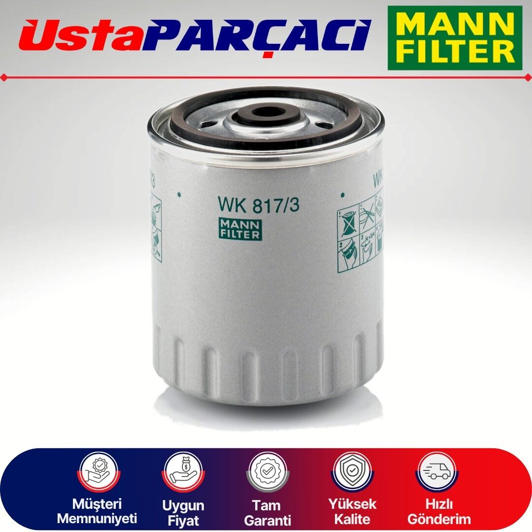Mann-Filter Mercedes C Serisi W202 C220 D Yakıt Filtresi 1996-1998 WK817/3X 5017831