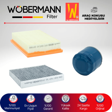 Wöbermann Chevrolet Aveo 1.3 D KARBONLU Filtre Bakım Seti 2011-2014 3KP