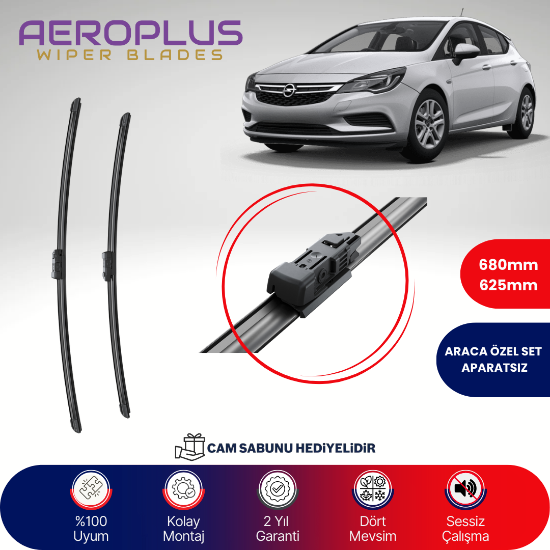 Aeroplus Opel Astra K 2015-2021 Muz Silecek Takımı