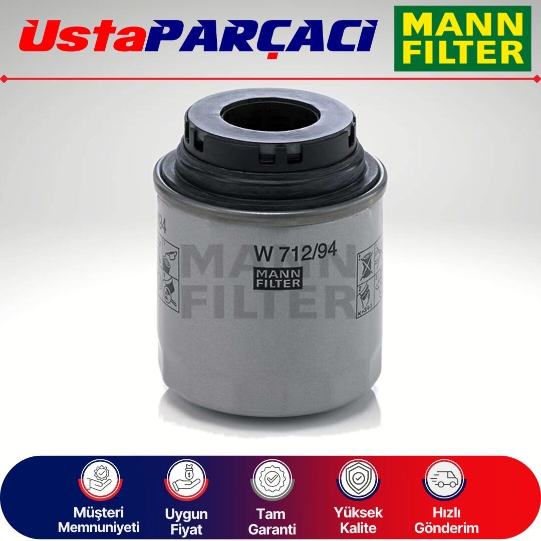 Mann-Filter Seat ibiza 1.2 Tsi Yağ Filtresi 2011-2014 W712/94 03C115561D