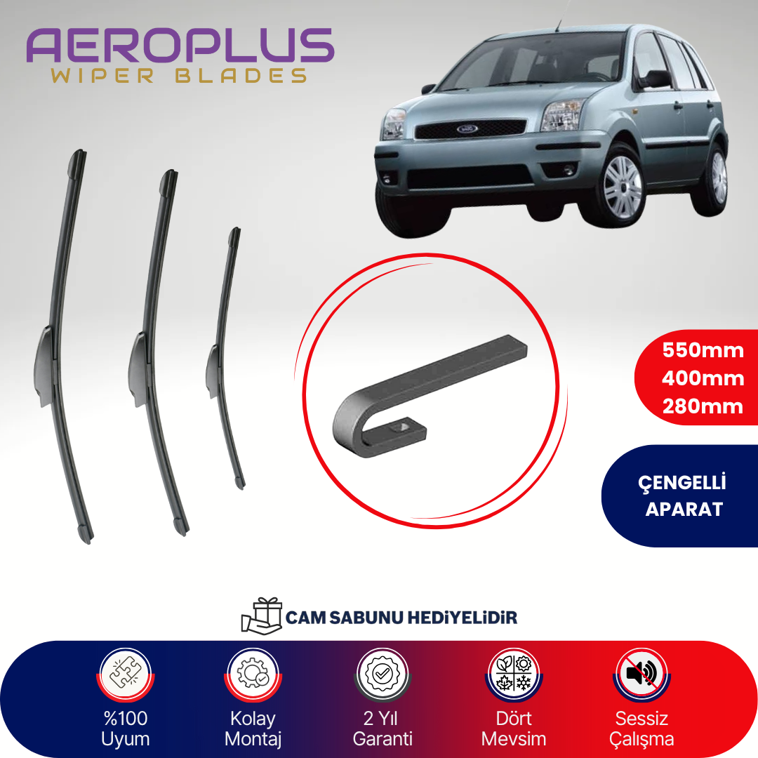 Aeroplus Ford Fusion 2002-2012 Ön Arka Muz Silecek Takımı