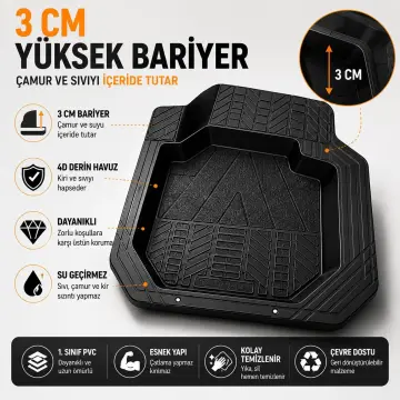 Wöbermann Citroen Berlingo Uyumlu 4D Premium Oto Paspas Takımı (Kesilebilir Universal Yapı)