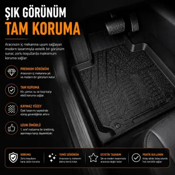 Wöbermann Citroen Berlingo Uyumlu 4D Premium Oto Paspas Takımı (Kesilebilir Universal Yapı)
