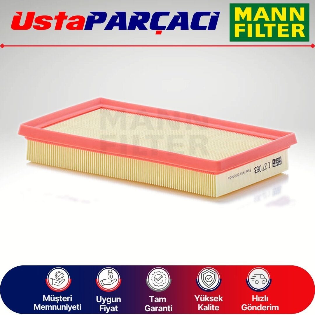 Mann-Filter Toyota Corolla 1.6 Benzinli Hava Filtresi 2019-2020 C27063 178010T060