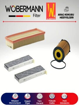 Wöbermann Citroen C4 Picasso 1.6 Hdi KARBONLU Filtre Bakım Seti 2007-2010 3KP