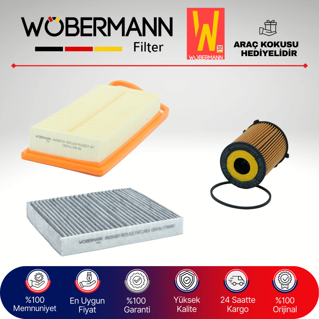 Wöbermann Citroen Nemo 1.4 Hdi Filtre Bakım Seti 2008-2014 3KP