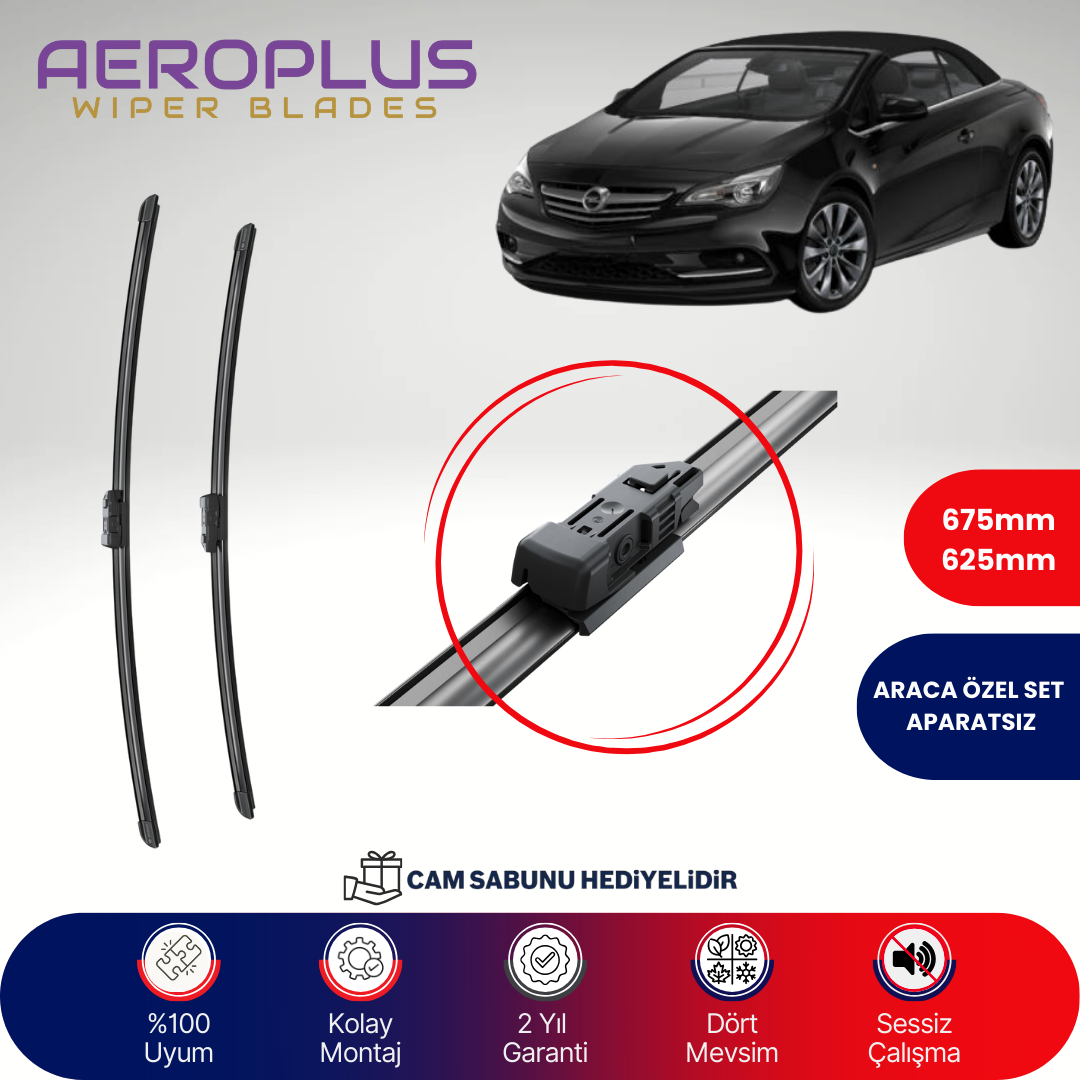 Aeroplus Opel Cascada 2013-2019 Muz Silecek Takımı