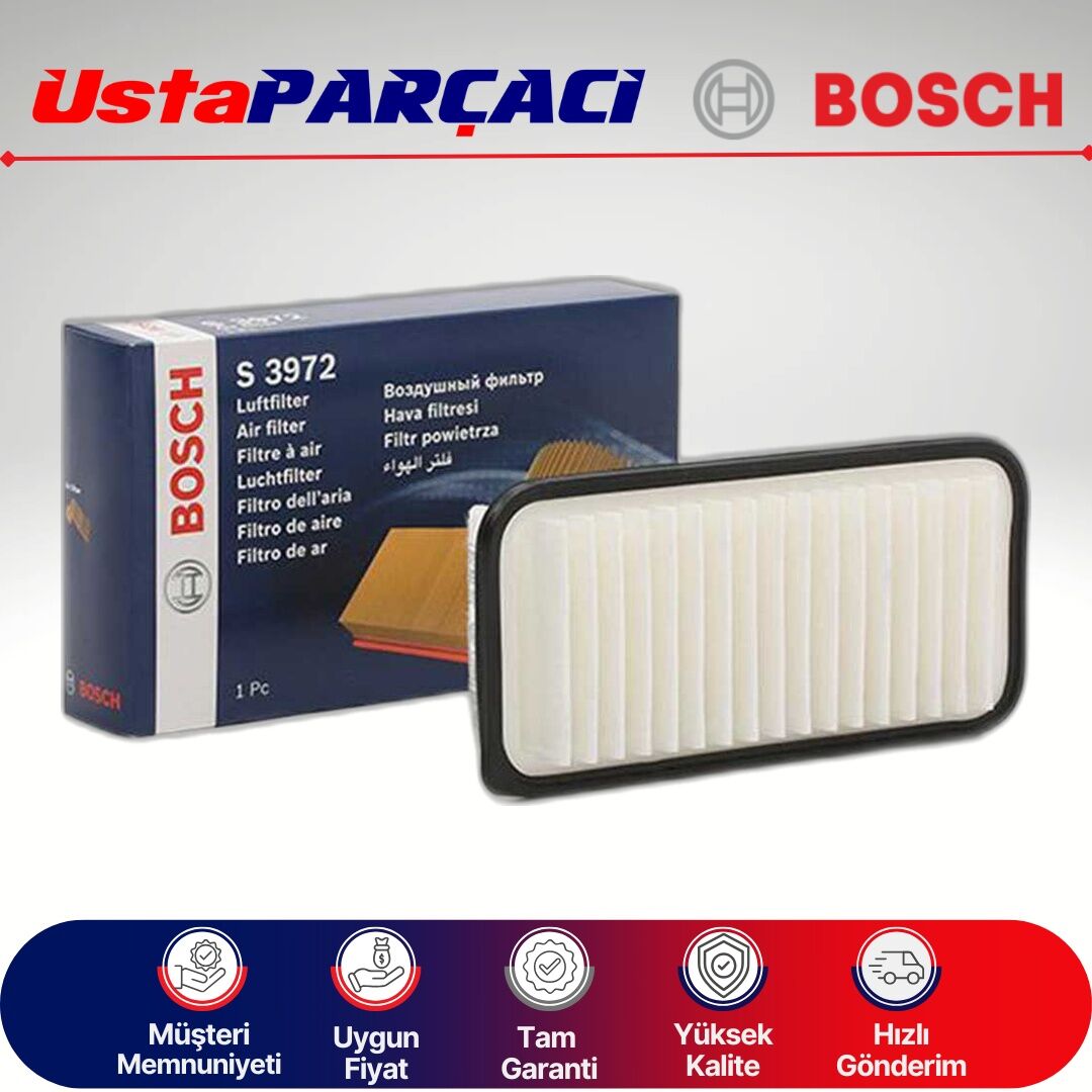 Bosch Toyota Yaris 1.3 Benzinli Hava Filtresi 2000-2002 1457433972 S3972 17801-21030