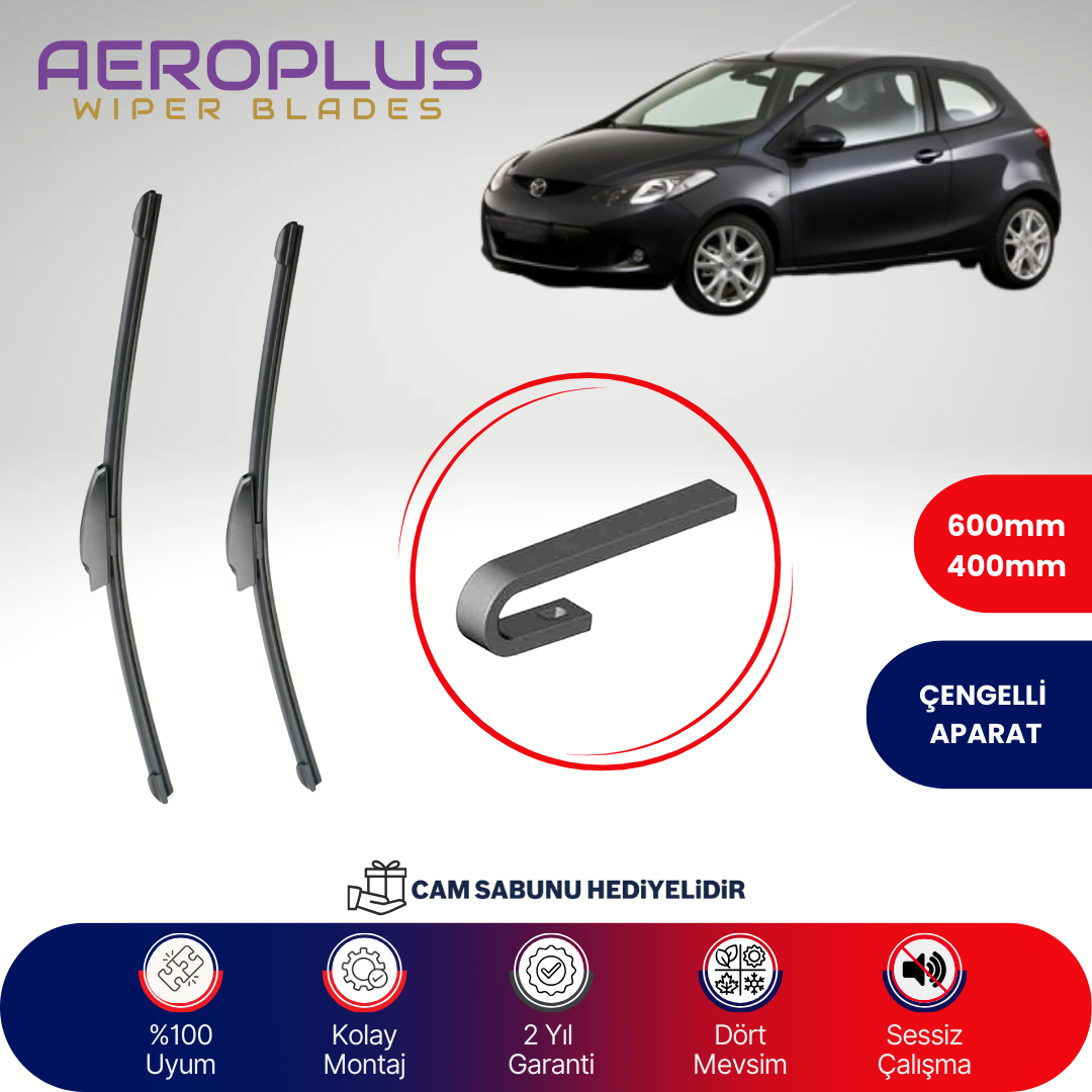 Aeroplus Mazda 2 2007-2014 Muz Silecek Takımı