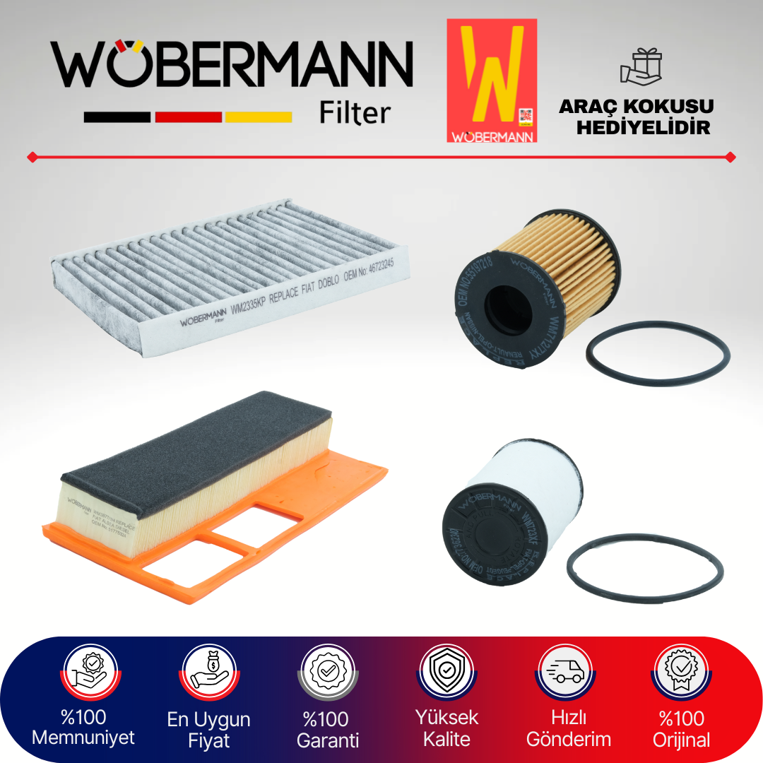 Wöbermann Fiat Doblo 1.3 Multijet Filtre Bakım Seti 2006-2012 4KP
