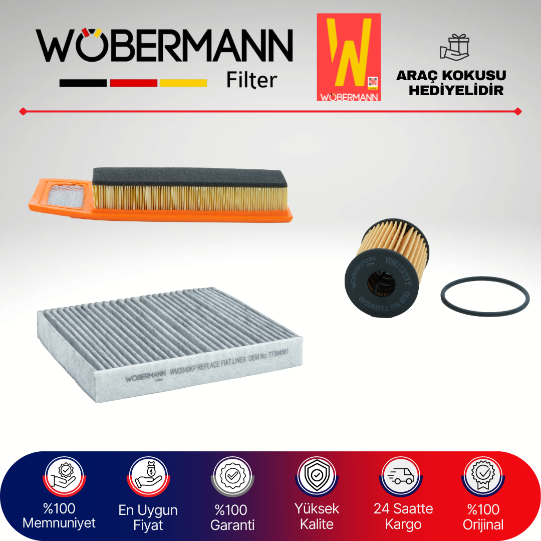 Wöbermann Fiat Linea 1.3 JTD E5 Filtre Bakım Seti 2012-2017 3KP