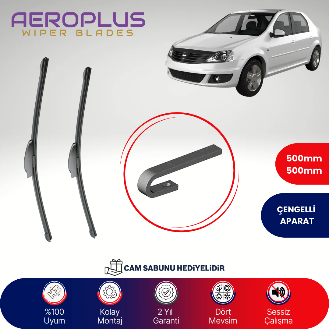 Aeroplus Dacia Logan 1 2004-2015 Muz Silecek Takımı