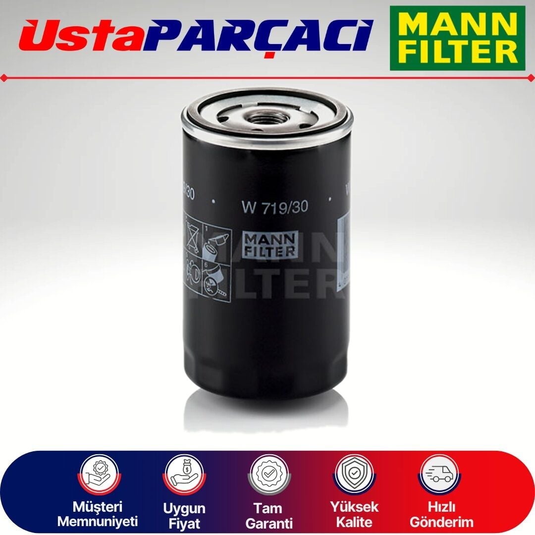 Mann-Filter Seat Leon 1.6 Yağ Filtresi 2006-2012 W719/30 06A115561