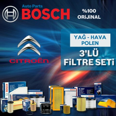 Bosch Citroen C3 Picasso 1.6 Hdi Filtre Bakım Seti 2009-2013 3NP