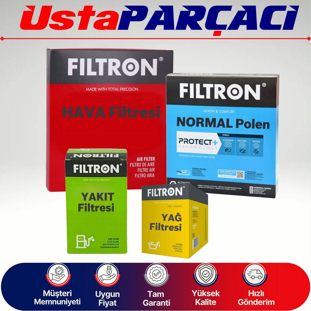 Filtron Peugeot 406 2.0 Benzinli Filtre Bakım Seti 1996-2004 Hava+Yağ+Yakıt+Standart Polen