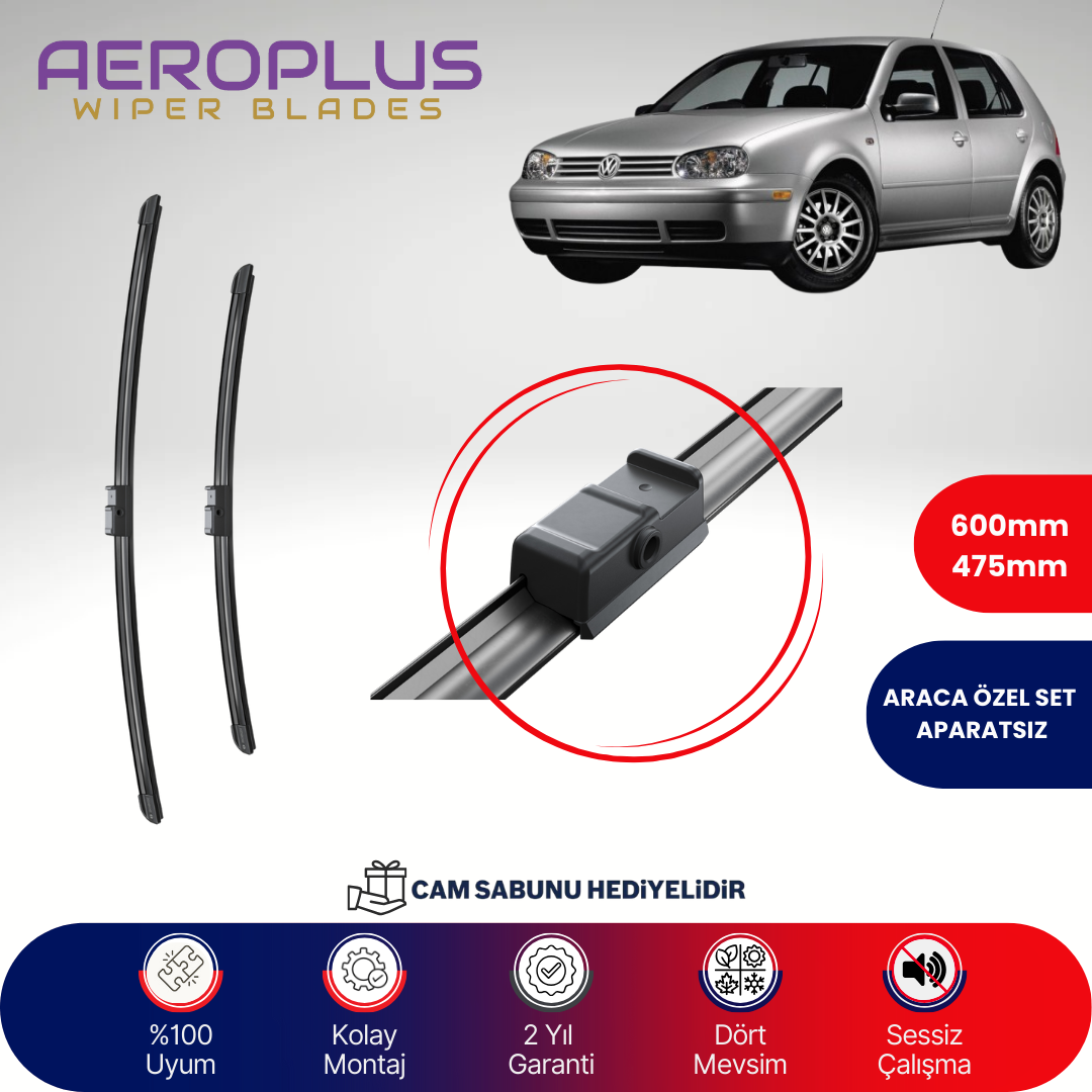 Aeroplus VW Golf 4 2002-2005 Muz Silecek Takımı