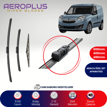 Aeroplus Opel Combo 2012-2019 Ön Arka Muz Silecek Takımı