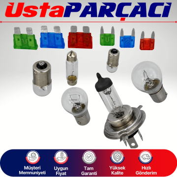 H4 Acil Yol Seti 12V Araç Ampul ve Sigorta Seti Far Stop Park Sofit Ampul + Blade Sigorta Seyahat Güvenlik Kiti