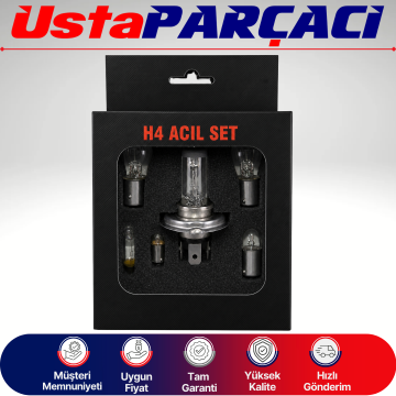 H4 Acil Yol Seti 12V Araç Ampul ve Sigorta Seti Far Stop Park Sofit Ampul + Blade Sigorta Seyahat Güvenlik Kiti